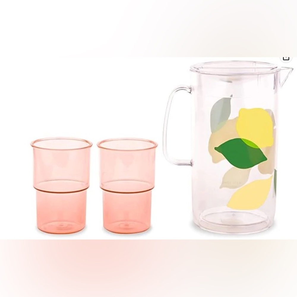 Kate Spade Pitcher Set with Cups (Brand New, Never Used!!)